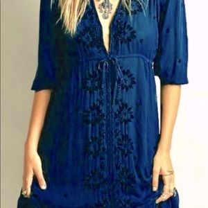Free People Embroidered Fable Midi Dress (Large)